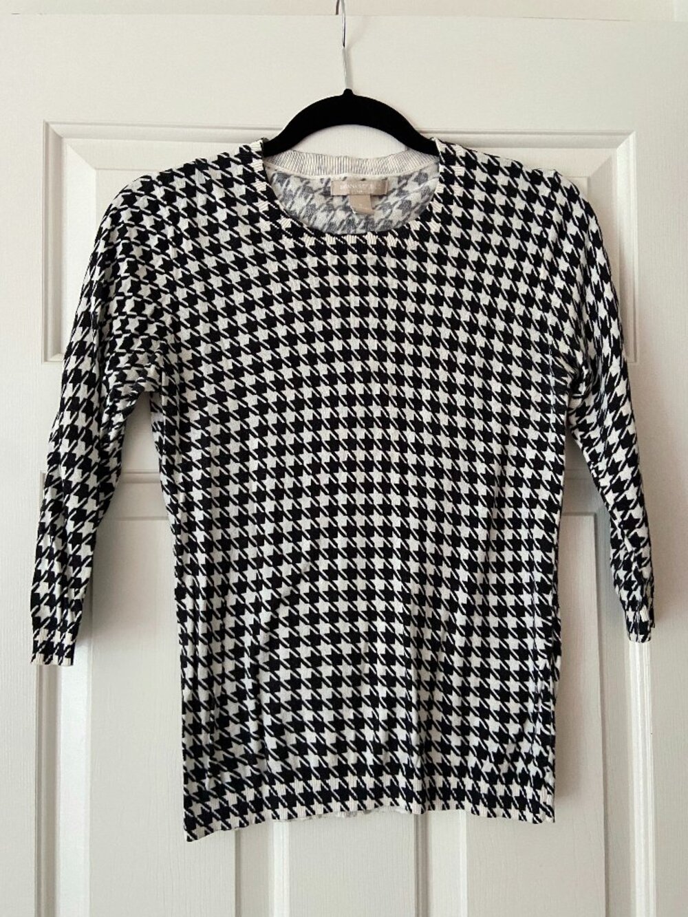 Banana Republic Cotton Sweater, B&W Houndstooth